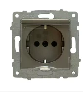 Ovivo Antrasit Topraklı Kapaklı Piriz Çerçevesiz Grano thumbnail 4