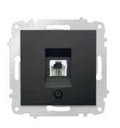 Ovivo Metalik Siyah Telefon Prizi Numeris Çerçevesiz Grano thumbnail 2