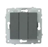 Ovivo Füme Üçlü Anahtar Çerçevesiz Grano - 3