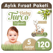 Baby Turco Doğadan 5 Numara Junior 120'Li Bebek Bezi - 1