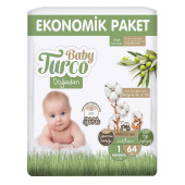 Baby Turco Doğadan 1 Numara Yenidoğan 64'lü Bebek Bezi - 1