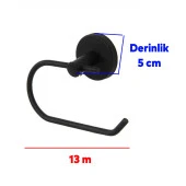 Sağlam Kaliteli Siyah WC Kağıt Standı Tuvalet Kağıtlık Aparat Paslanmaz Metal thumbnail 2