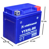 12 V 5 AH AMPER YİĞİT AKÜ YTX5L MOTOSİKLET AKÜSÜ - 2