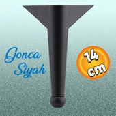 Gonca Lüks Mobilya Kanepe Tv Ünitesi Koltuk Ayağı Ayakları 14 Cm Plastik Siyah Renk Baza Ayakları thumbnail 1
