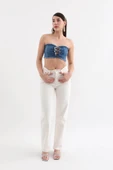 Blue White Kadın Jean Yelek - 3