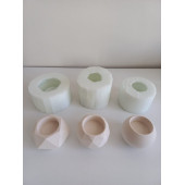 Geometrik Sukulent Saksı Mumluk Silikon Kalıbı - 4