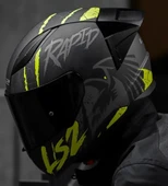 LS2 Rapıd 2 Race Raven Neon Sarı Kapalı Motosiklet Kaskı Siyah Camlı - 1