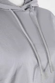 Gri Loya Start Kapüşonlu Oversize Sweatshirt - 2