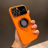 İphone 14 Pro Max Uyumlu Magsafe Kılıf Kamera Lens Korumalı Standlı Kapak - 5
