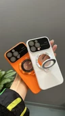 İphone 14 Pro Max Uyumlu Magsafe Kılıf Kamera Lens Korumalı Standlı Kapak - 6