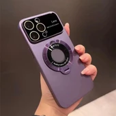 İphone 14 Pro Max Uyumlu Magsafe Kılıf Kamera Lens Korumalı Standlı Kapak - 9