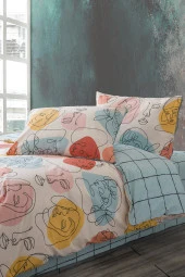 Cozy Home Çift Kişilik Lastikli Çarşaflı Nevresim Takımı Modern Mint thumbnail 3