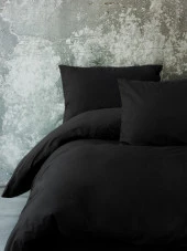 Cozy Home Tek Kişilik Lastikli Çarşaflı Nevresim Takımı Simple Siyah - 4