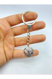 Radonit Doğal Taş Kalp Anahtarlık - 1