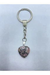 Radonit Doğal Taş Kalp Anahtarlık - 2