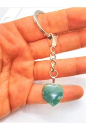 Hint Akik Taşı Doğal Taş Kalp Anahtarlık Hediyelik - 2