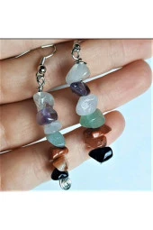 Kadın Doğal Taş Çakra Küpe - 2