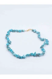 Turkuaz Kırık Taş Kolye - 1