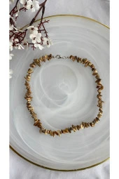 Odun Jasper Doğal Taş Kolye - 1
