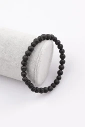 Lav Doğal Taş Bileklik 6 Mm Küre Kesim - 1