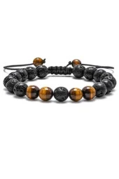 Sertifikalı Lav Taşı Kaplangözü Doğaltaş Bileklik - 1