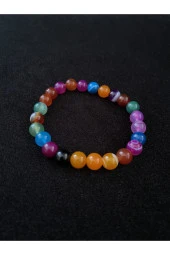 Karışık Renk Doğal Taş Unisex Bileklik - 1