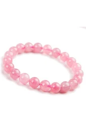 Hamilelik Doğal Taş Kadın Tılsım Pembe Kuvars Bileklik - 1