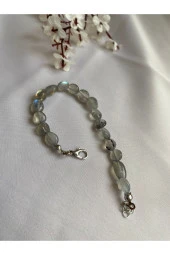 Oval Labradorit Taşı Doğal Taş Bileklik - 1