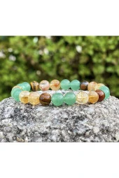 Sitrin Aventurin Kaplangözü Doğal Taş Bileklik 8mm - 1