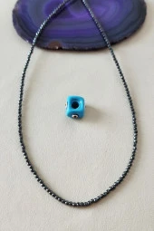 Sertifikalı Hematit Cam Murano Nazar Kolye - 2