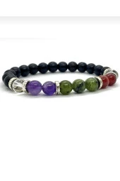 Unisex Kova Burcu Bilekliği Doğal Taş Çakra Bileklik - 1