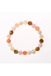 Ay Taşı, Dönüşümlü Sitrin, Pembe Kuvars, Kaplan Gözü, Karnelyan Akik Doğal Taş 8 Mm Bil - 2