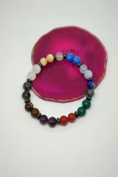 Sertifikalı Akuamarin,lapis Lazuli,sedef, Akik, Kaplangözü,ametist,varasit,florit, Doğaltaş Bileklik - 1