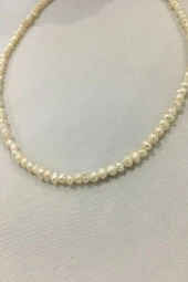 Sertifikalı Gerçek Tatlı Su Incisi Doğaltaş Kolye 3, 5 Mm - 2