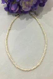 Sertifikalı Gerçek Tatlı Su Incisi Doğaltaş Kolye 3, 5 Mm - 1