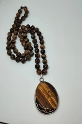 Sertifikalı Kaplangözü Uçlu Kaplangözü Doğaltaş Kolye - 1