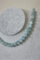 Sertifikalı 8 Mm Akuamarin Doğaltaş Kolye - 1