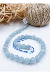 Akuamarin Küre Kesim 8 mm Doğal Taş Dizi - 1