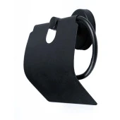 Kapaklı WC Kağıt Standı Sağlam Kaliteli Siyah Tuvalet Kağıtlık Aparat Paslanmaz Metal thumbnail 4