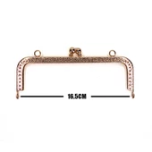 Delikli Vintage Metal Çanta Bursu 16.5CM Gold - 1