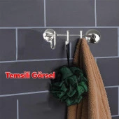 Banyo Lavabo Vidalı Askılık 3lü Metal Sağlam Aparat Krom Askılık Elbise Havlu Asma Askı - 3