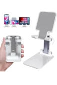 SHOPLİNE Masa Üstü Telefon / Tablet Standı Kademeli Yükseklik Ayarlı Telefon Tutucu Stand - Beyaz - 2