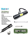 Watton Wt-039 Cob Ve Power Led Li Şarjlı El Feneri - 1