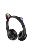 gnctech SMC E-Ticaret Uyumlu Kablosuz Kulaküstü Kedi Kulaklık RGB Işıklı Kedi Desenli Kulaklık P47M - 1