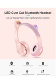 gnctech Kablosuz Bluetooth Kulaküstü Kedili P47m Kulaklık Rgb Işıklı Kedi Desenli Kulaklık P47m - 4