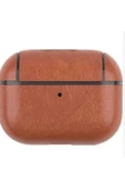 SHOPLİNE Apple  Pro Kulaklık Koruma Deri Kılıf Açık Kahve - 1