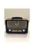 GLR Meier M-113bt Nostaljik Radyo Bluetooth Usb Aux Uzaktan Kumandalı Hoparlör 113 Koyukahve 0381 - 2