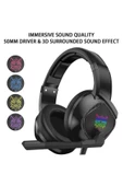TrendShopping Onikuma K19 Rgb Oyuncu Kulaklığı Yüksek Kaliteli Ses Gürültü Önleyici 3.5mm - Siyah - 3