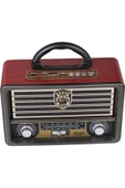 GLR Meier M-113bt Nostaljik Radyo Bluetooth Usb Aux Uzaktan Kumandalı Hoparlör 113 Koyukahve 0381 - 3