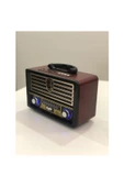 GLR Meier M-113bt Nostaljik Radyo Bluetooth Usb Aux Uzaktan Kumandalı Hoparlör 113 Koyukahve 0381 - 5